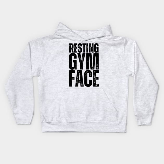 Resting Gym Face Kids Hoodie by CoubaCarla